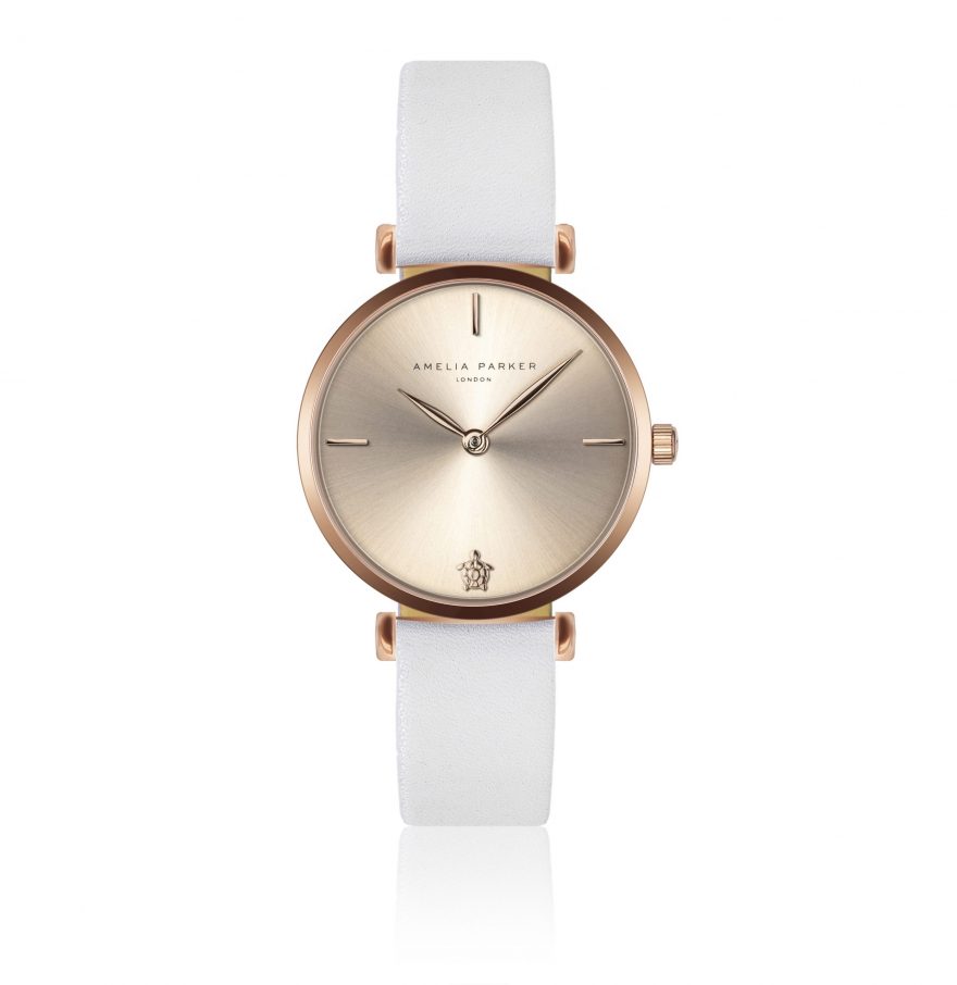 Gold Shore White Leather
