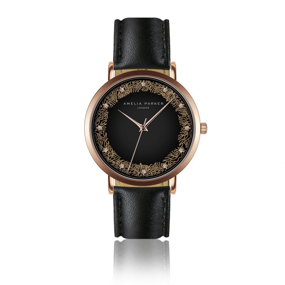 Coral Black Leather