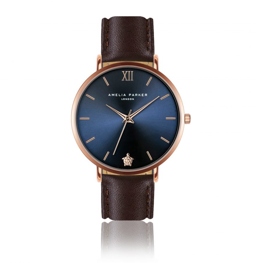 Midnight Sky Brown Leather