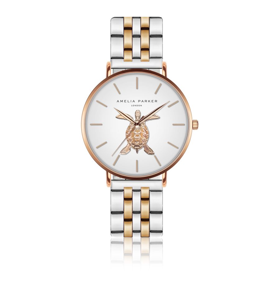 Rose Turtle Rose Gold & Silver Link